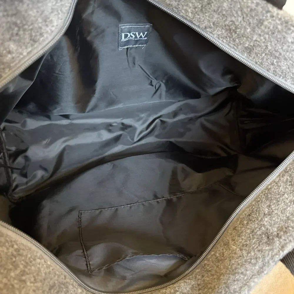 Dress Shoe Warehouse Felted Tote Bag Gray Black Travel‎ Shoulder Minimal Large